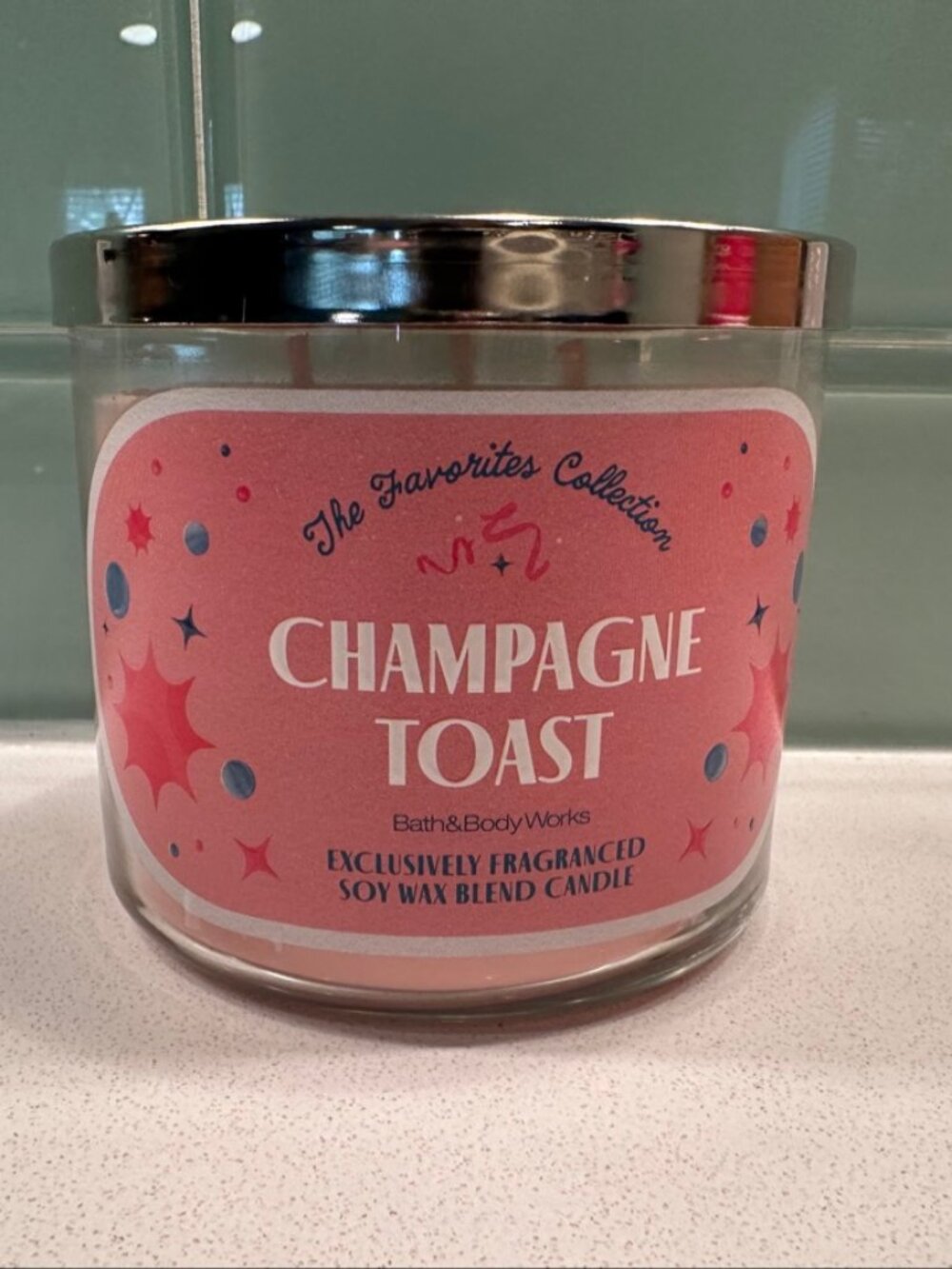 Bath & Body Works Champagne Toast 3-Wick Candle Vintage Label NEW